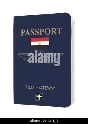 Egypt Country Flag Passport Book Stock Vector