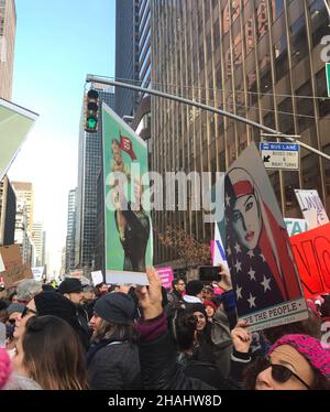 New York Womens March Protest Stock Photo - Alamy