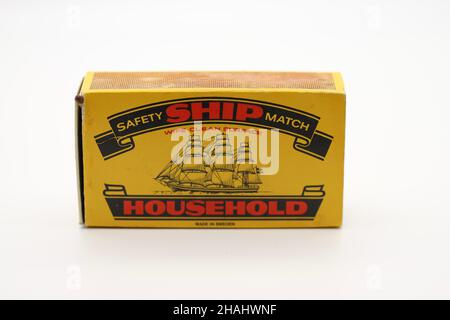 Ship Safety matches for household use. Made in Sweden. Keep away from children. Stock Photo