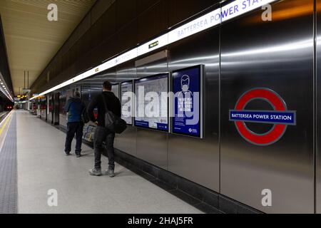 Battersea Power Station roundel and platform area Stock Photo