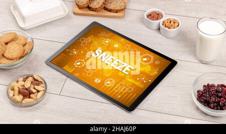 Healthy Tablet Pc compostion, immune system boost concept Stock Photo