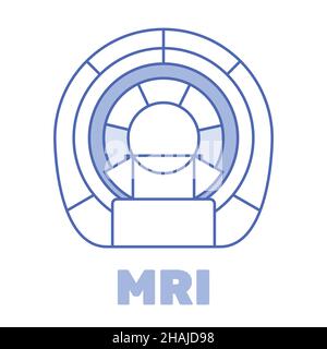 MRI diagnostics thin line icon, vector illustration of laboratory magnetic scanner equipment Stock Vector