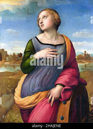 Saint Catherine of Alexandria by Raphael (Raffaello Sanzio da Urbino, 1483–1520), oil on poplar, c.1507 Stock Photo
