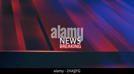 Breaking news template with 3d red and blue badge, Breaking news text on  dark blue with earth and world map background, TV News show Broadcast  templat Stock Photo - Alamy