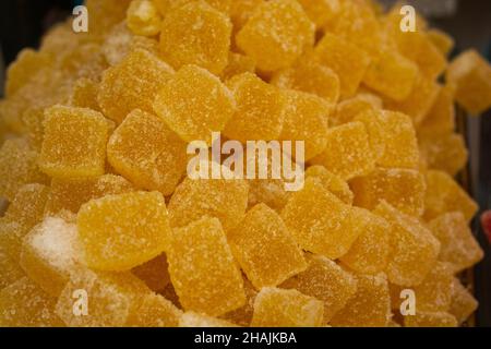 Traditional Turkish Delight,  Sugar coated soft candy Stock Photo