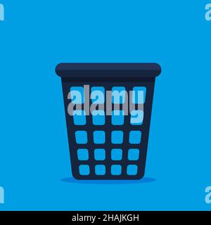 Cartoon office trash recycle bin for garbage. Vector illustration in flat design. eps 10 Stock Vector