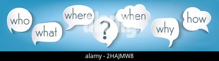 What, Where, Who, Why, When, How Stock Photo - Alamy