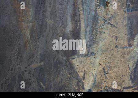 Close up of gray, beige and blue slate abstract pattern Stock Photo