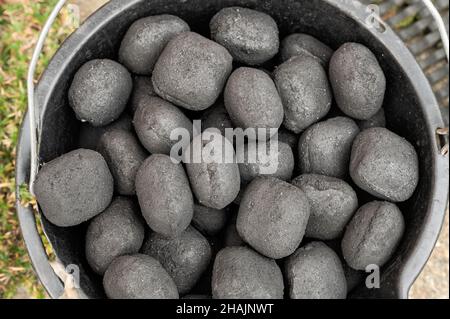 House Fuel multi-purpose smokeless coal ovals Stock Photo - Alamy