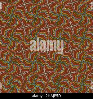 hearts colored pattern on a brown background Stock Vector