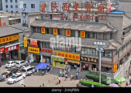 aerial view on square XiAn China Stock Photo