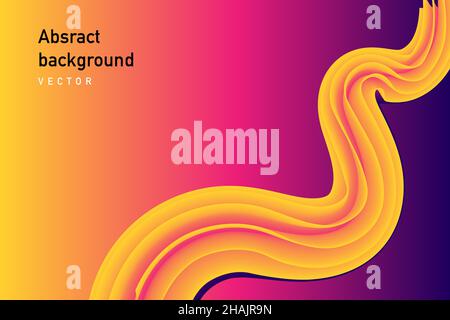 Abstract graphic liquid background. Rainbow shiny wave illustration bright vector design. Stock Vector