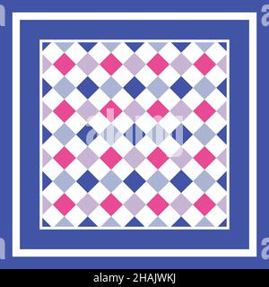 Vector scarf design template with vichy pattern. Stock Vector