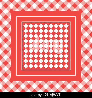 Tablecloth design template with vichy pattern. Vector illustration. Stock Vector