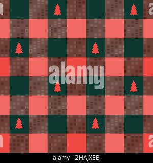 Vector illustration with Christmas vichy seamless pattern. Stock Vector