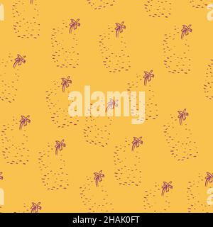 sand and palms doodle seamless vector pattern Stock Vector