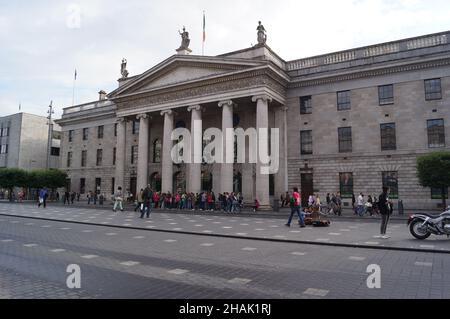 Facade of the General Post Office in O'Connell Street lower, in Dublin, Ireland Stock Photo
