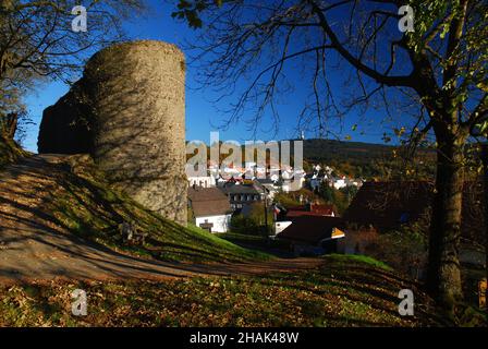 View From Fort Reifenberg To Schmitten Oberreifenberg And The Feldberg Mountain In Taunus Mountains Hesse Germany On A Beautiful Autumn Day With A Cle Stock Photo