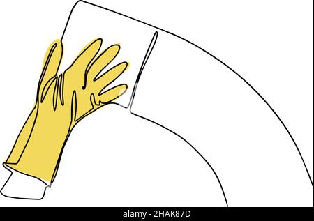Continuous line draw of cleaning procucts Stock Vector