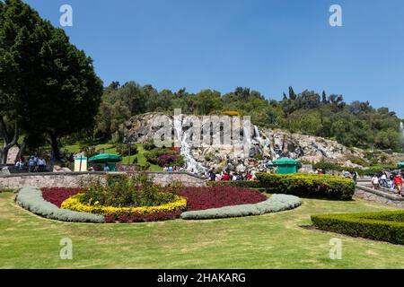 Tepeyac gardens at the Basilica of Guadalupe, Mexico City Stock Photo