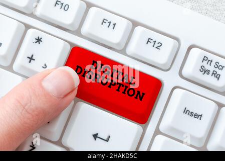 Text showing inspiration Digital Disruption. Word for Changes that affect technology markets Product makeover Editing And Publishing Online News Stock Photo
