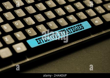 Conceptual display Effective Strategies. Internet Concept Sound Tactical Scheme Powerful Operational Decisions Word Processing Program Ideas, Logging Stock Photo