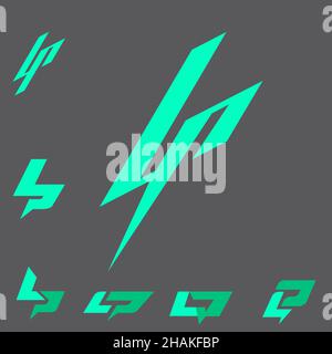 LP letter based Lighning shape monogram concepts vector format. Stock Vector