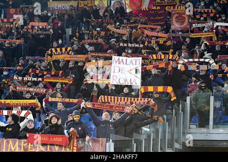 Rome, Italy, 13 December, 2021 Roma’s supporters  at the Roma vs Spezia Serie A League Credit:Roberto Ramaccia/Alamy Live News Stock Photo