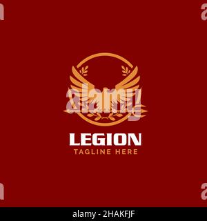 Roman Legionnaire Eagle symbol vector simple modern eagle and trident concept Stock Vector