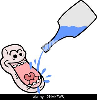 Crazy man drinking Stock Vector