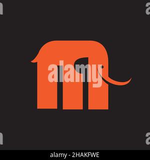 M logo. letter based, mammoth shape in simple modern symbol. Stock Vector