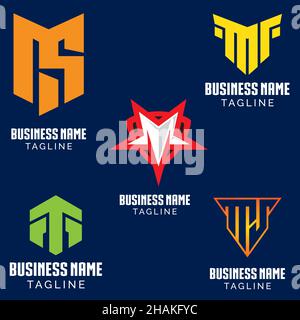 M letter based logo set vector volume 1 Stock Vector