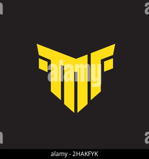 MF letter based stock. this logo fits sport or esport categories, for apparel brand, fitness and gym, or any other purpose. Stock Vector