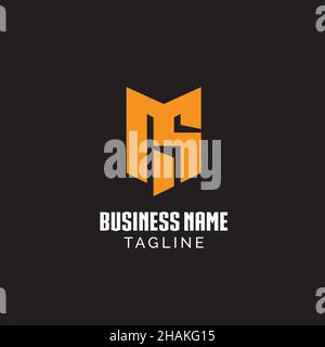 MS monogram, can be used for logo,  esport or sport team, gym, club and other purposes. Stock Vector