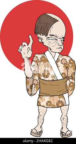 creative traditional japanese man draw Stock Vector