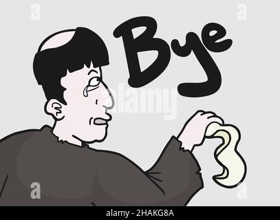 Bye monk Stock Vector