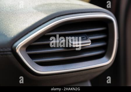 Car air conditioning. The air flow inside the car. Stock Photo