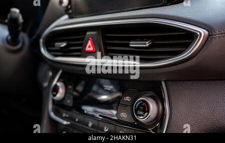 Car air conditioning. The air flow inside the car. Stock Photo