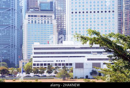 The iconic General Post Office building in Hong Kong. Stock Photo