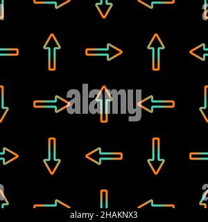 Seamless abstract geometric neon arrow pattern. Vector. Stock Vector