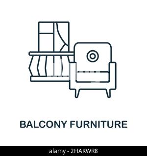 Balcony Furniture icon. Line element from balcony collection. Linear Balcony Furniture icon sign for web design, infographics and more. Stock Vector