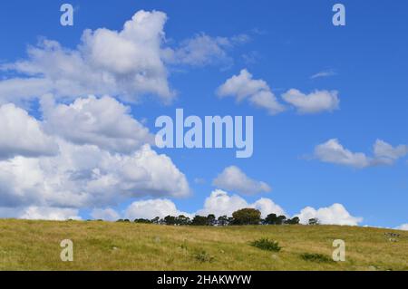 Clouds over a hillside on Coxs River Road Stock Photo