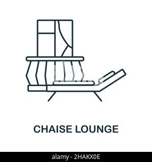 Chaise Lounge icon. Line element from balcony collection. Linear Chaise Lounge icon sign for web design, infographics and more. Stock Vector