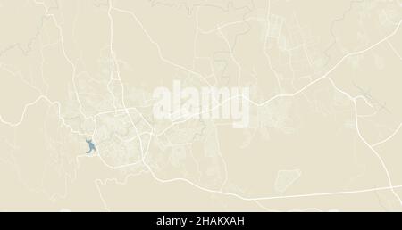 Abha vector map. Detailed map of Abha city administrative area. Cityscape panorama. Royalty free vector illustration. Outline map with highways, stree Stock Vector