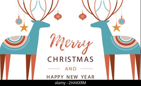 Merry Christmas banner or party invitation background .Merry Christmas vector text Calligraphic Lettering Vector illustration. Editable Eps 10 Stock Vector