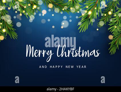 Merry Christmas banner or party invitation background .Merry Christmas vector text Calligraphic Lettering Vector illustration. Editable Eps 10 Stock Vector