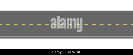 Empty straight road with marking. Overhead view. Highway seamless ...