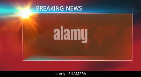 3d rendered breaking news concept with copy space, expanding line shows global connectivity Stock Photo