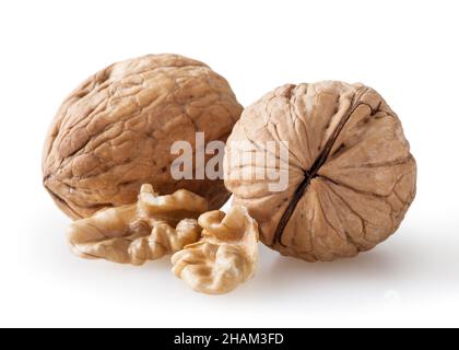 Walnuts isolated on white background with clipping path Stock Photo
