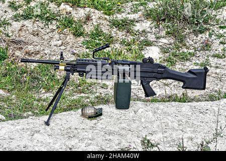 Weapons of war displayed for your visit Stock Photo